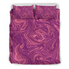 Red Marble Pattern Print Duvet Cover Bedding Set-grizzshop