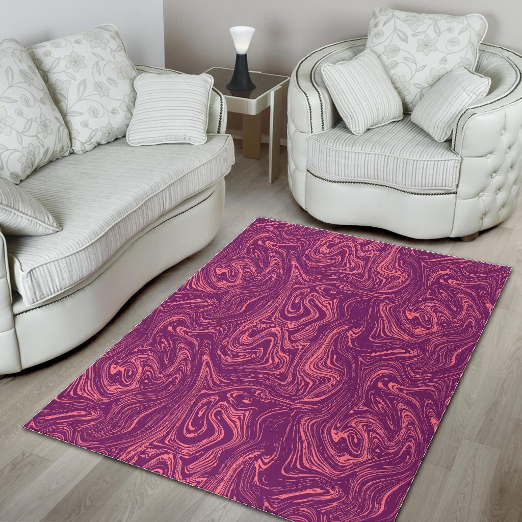 Red Marble Pattern Print Floor Mat-grizzshop