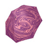 Red Marble Pattern Print Foldable Umbrella-grizzshop