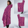 Red Marble Pattern Print Hooded Blanket-grizzshop