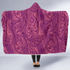 Red Marble Pattern Print Hooded Blanket-grizzshop