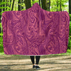 Red Marble Pattern Print Hooded Blanket-grizzshop