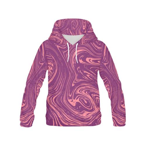 Red Marble Pattern Print Men Pullover Hoodie-grizzshop