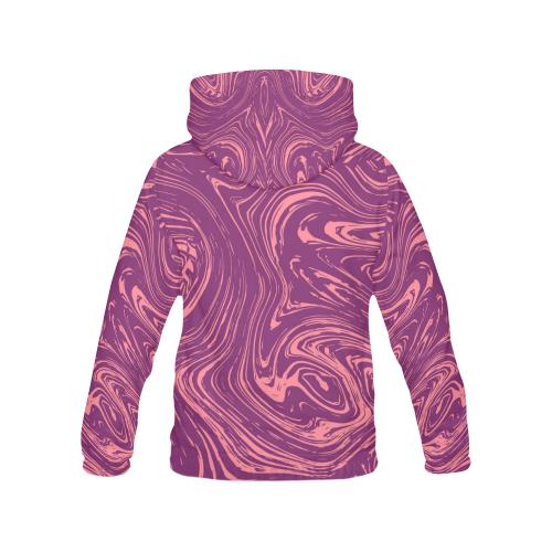 Red Marble Pattern Print Men Pullover Hoodie-grizzshop