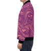 Red Marble Pattern Print Men's Bomber Jacket-grizzshop