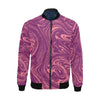 Red Marble Pattern Print Men's Bomber Jacket-grizzshop