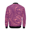 Red Marble Pattern Print Men's Bomber Jacket-grizzshop