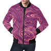 Red Marble Pattern Print Men's Bomber Jacket-grizzshop