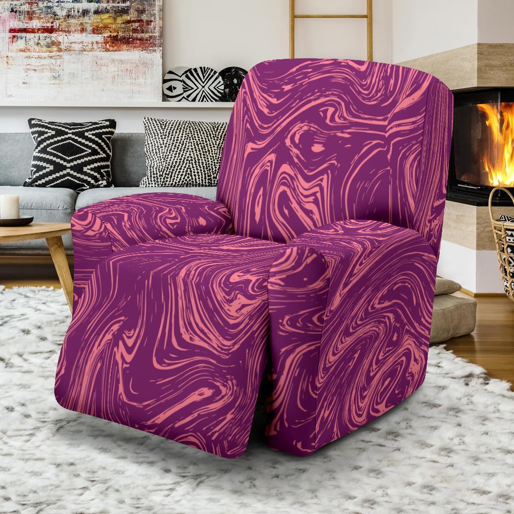 Red Marble Pattern Print Recliner Cover-grizzshop