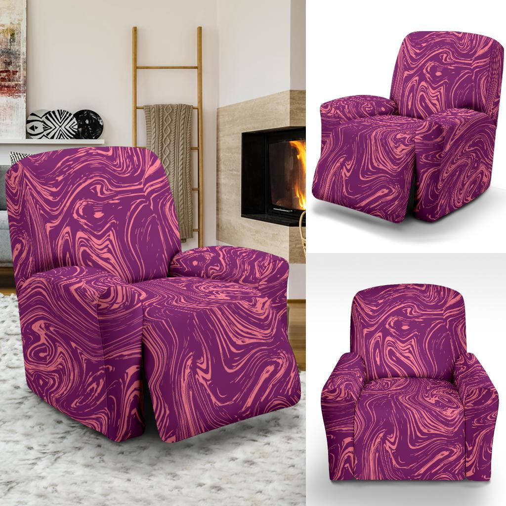 Red Marble Pattern Print Recliner Cover-grizzshop