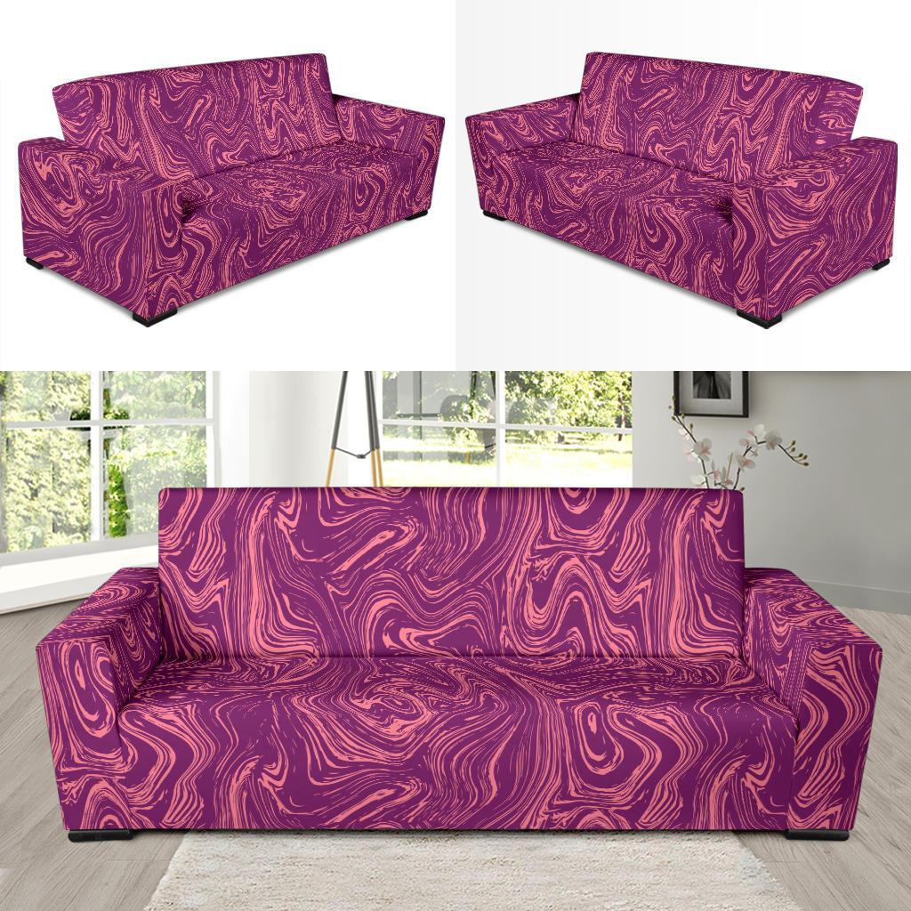 Red Marble Pattern Print Sofa Covers-grizzshop