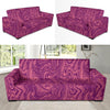 Red Marble Pattern Print Sofa Covers-grizzshop