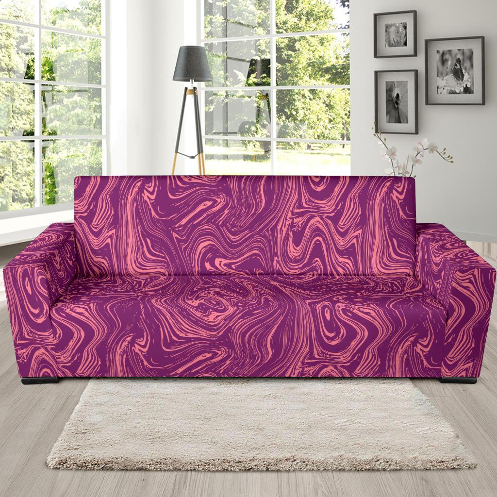 Red Marble Pattern Print Sofa Covers-grizzshop