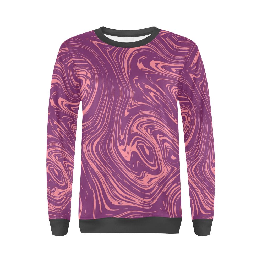 Red Marble Pattern Print Women's Sweatshirt-grizzshop