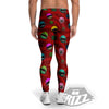 Red Monster Planets Print Pattern Men's Leggings-grizzshop