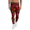 Red Monster Planets Print Pattern Men's Leggings-grizzshop