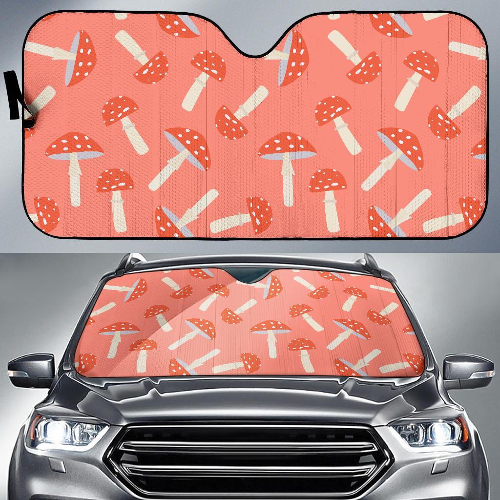 Red Mushroom Dot Pattern Print Car Sun Shade-grizzshop