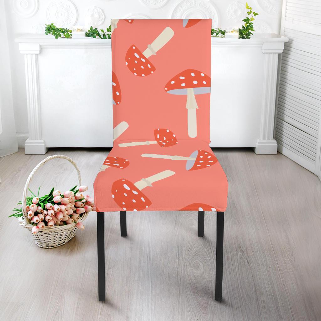 Red Mushroom Dot Pattern Print Chair Cover-grizzshop