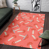 Red Mushroom Dot Pattern Print Floor Mat-grizzshop