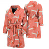 Red Mushroom Dot Pattern Print Men Long Robe-grizzshop