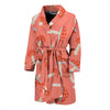 Red Mushroom Dot Pattern Print Men Long Robe-grizzshop