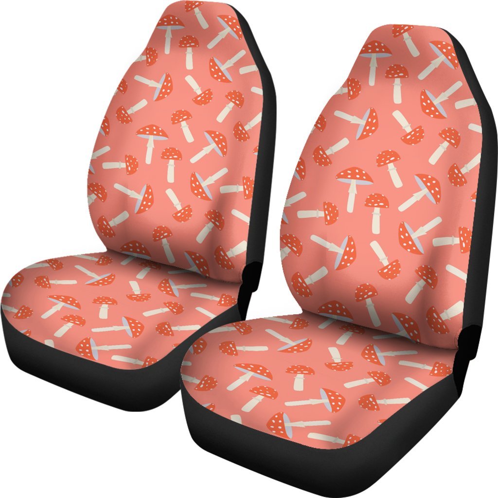 Red Mushroom Dot Pattern Print Universal Fit Car Seat Cover-grizzshop