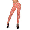 Red Mushroom Dot Pattern Print Women Leggings-grizzshop