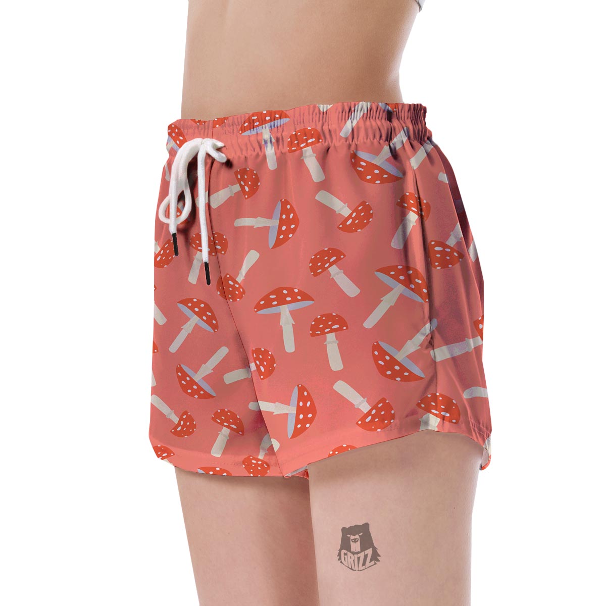 Red Mushroom Dot Pattern Print Women's Shorts-grizzshop
