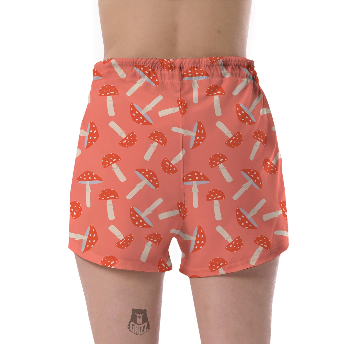 Red Mushroom Dot Pattern Print Women's Shorts-grizzshop