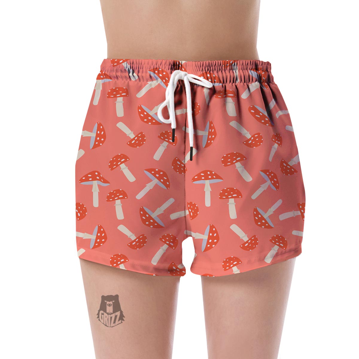 Red Mushroom Dot Pattern Print Women's Shorts-grizzshop