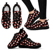 Red Mushroom Dot Print Pattern Black Sneaker Shoes For Men Women-grizzshop