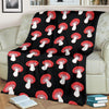 Red Mushroom Dot Print Pattern Blanket-grizzshop