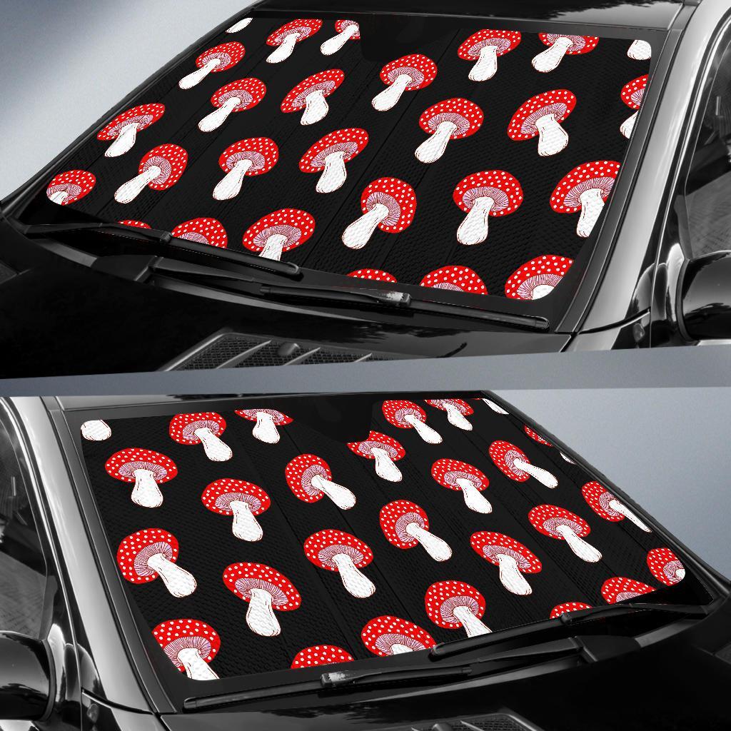 Red Mushroom Dot Print Pattern Car Sun Shade-grizzshop