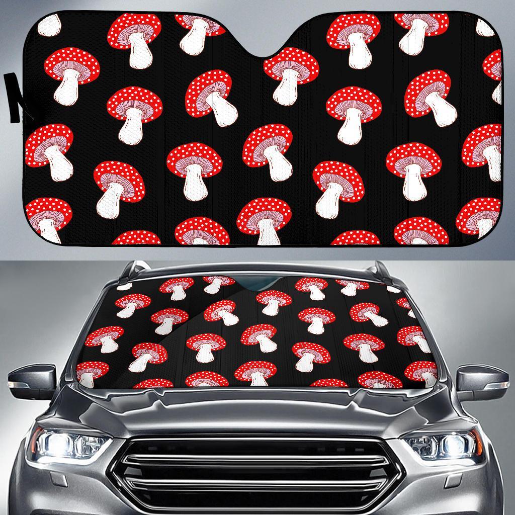 Red Mushroom Dot Print Pattern Car Sun Shade-grizzshop