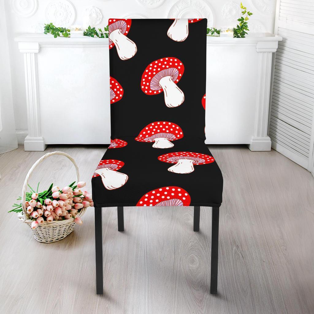 Red Mushroom Dot Print Pattern Chair Cover-grizzshop