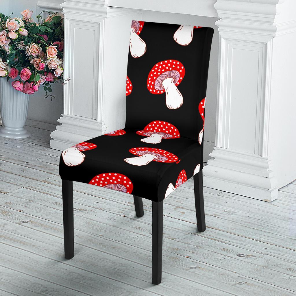 Red Mushroom Dot Print Pattern Chair Cover-grizzshop