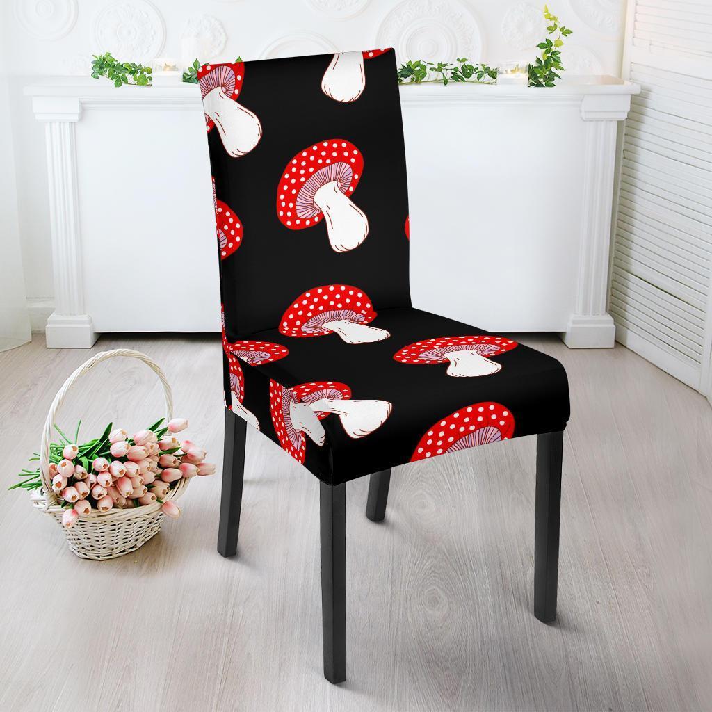 Red Mushroom Dot Print Pattern Chair Cover-grizzshop