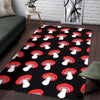 Red Mushroom Dot Print Pattern Floor Mat-grizzshop