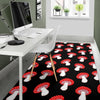 Red Mushroom Dot Print Pattern Floor Mat-grizzshop