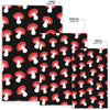 Red Mushroom Dot Print Pattern Floor Mat-grizzshop