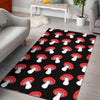 Red Mushroom Dot Print Pattern Floor Mat-grizzshop