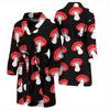 Red Mushroom Dot Print Pattern Men Long Robe-grizzshop