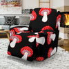 Red Mushroom Dot Print Pattern Recliner Cover-grizzshop