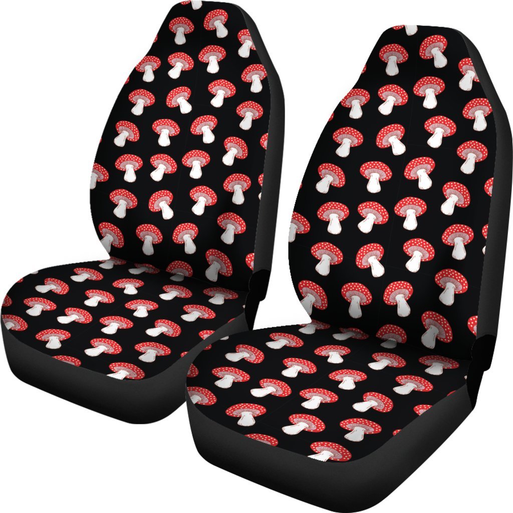 Red Mushroom Dot Print Pattern Universal Fit Car Seat Cover-grizzshop