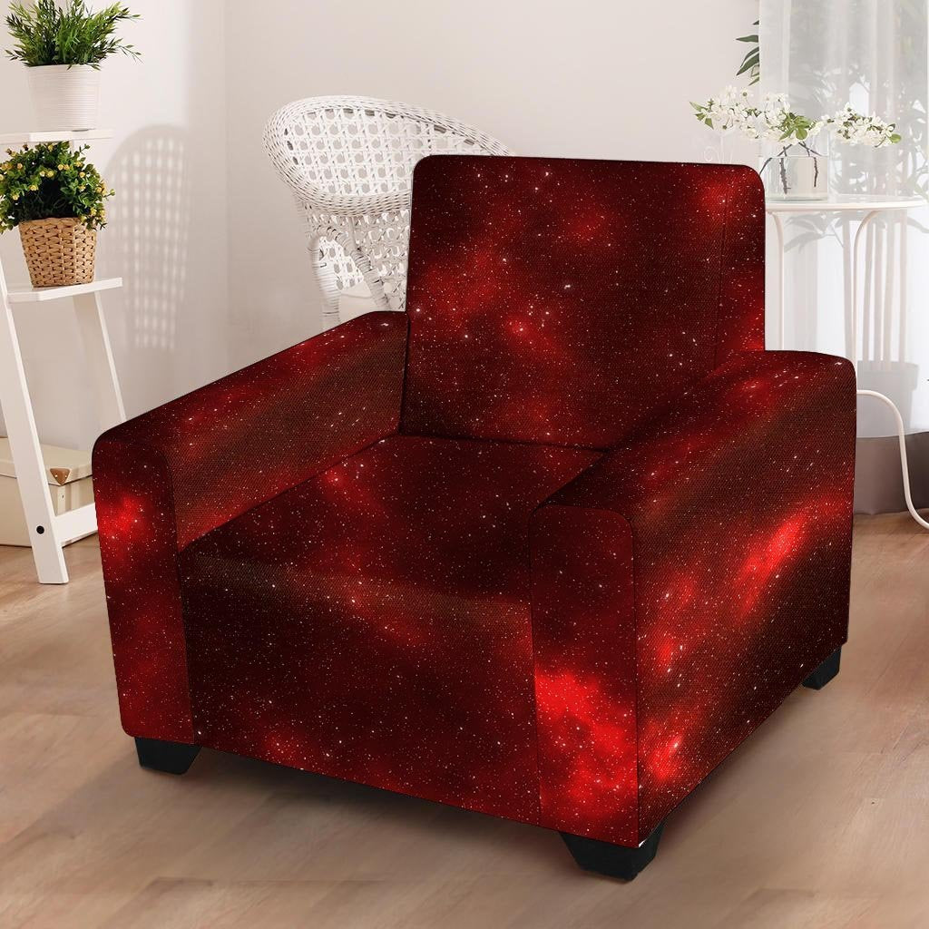 Red Nebula Galaxy Space Armchair Cover-grizzshop