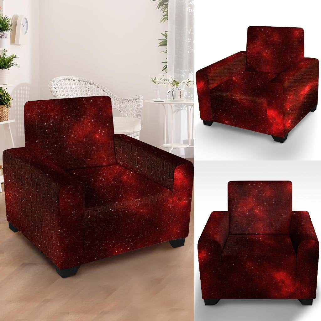 Red Nebula Galaxy Space Armchair Cover-grizzshop