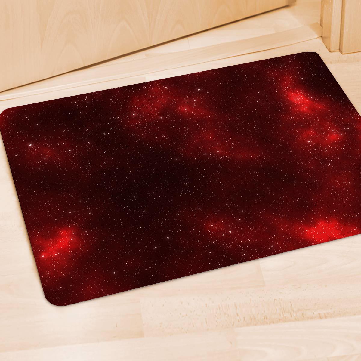 Red Nebula Galaxy Space Door Mat-grizzshop