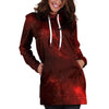 Red Nebula Galaxy Space Hoodie Dress-grizzshop