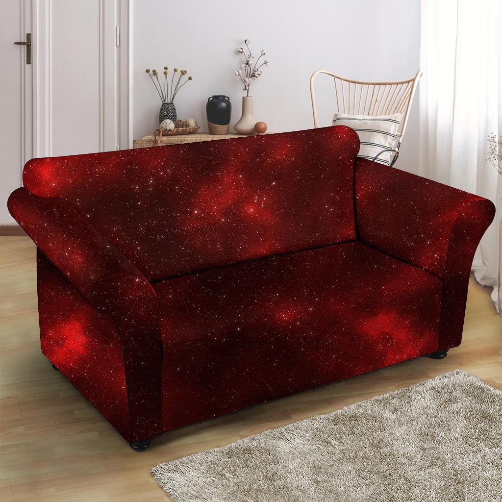 Red Nebula Galaxy Space Loveseat Cover-grizzshop