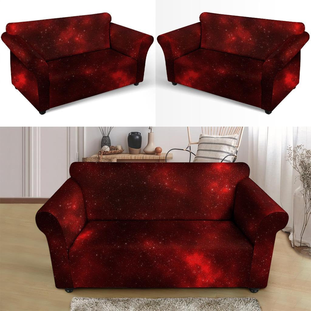 Red Nebula Galaxy Space Loveseat Cover-grizzshop